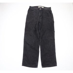 Vintage Gap Mens 34x32 Distressed Faded Carpenter Wide Leg Denim Jeans Black